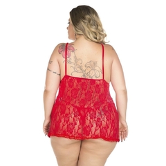 Imagem do Camisola Plus Size Renda Aberta Pimenta Sexy