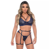 Conjunto Cinta Liga Sem Bojo Strappy Rendado Patitex