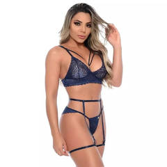 Conjunto Cinta Liga Sem Bojo Strappy Rendado Patitex - comprar online