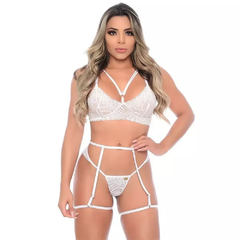 Conjunto Cinta Liga Sem Bojo Strappy Rendado Patitex - Ímpeto Modas