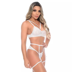 Conjunto Cinta Liga Sem Bojo Strappy Rendado Patitex - loja online