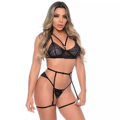 Conjunto Cinta Liga Sem Bojo Strappy Rendado Patitex - comprar online