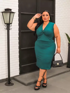 Conjunto Nozinho Canelado Plus Size Verde Jade - comprar online