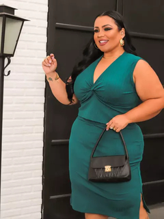 Conjunto Nozinho Canelado Plus Size Verde Jade na internet