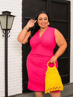 Conjunto Nozinho Canelado Plus Size Pink - comprar online