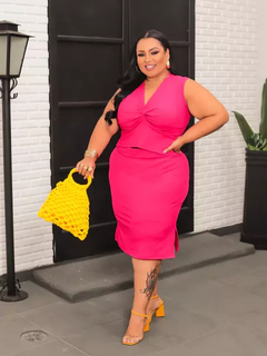 Conjunto Nozinho Canelado Plus Size Pink na internet