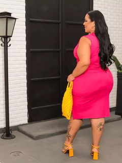 Conjunto Nozinho Canelado Plus Size Pink - Ímpeto Modas