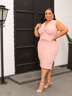 Conjunto Nozinho Canelado Plus Size Rosê na internet