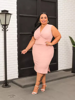 Conjunto Nozinho Canelado Plus Size Rosê - loja online