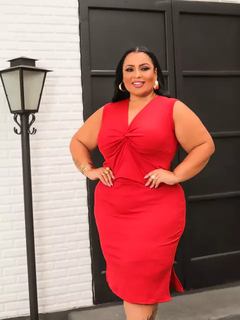 Conjunto Nozinho Canelado Plus Size Vermelho - comprar online