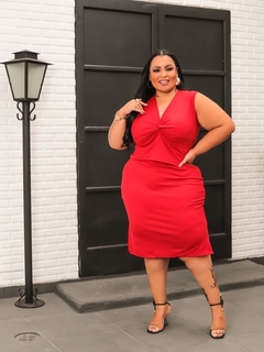 Conjunto Nozinho Canelado Plus Size Vermelho na internet