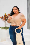 Cropped Plus Size Manga Princesa Amêndoas