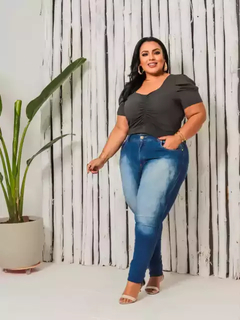 Cropped Plus Size Manga Princesa Chumbo - Ímpeto Modas