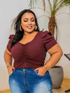 Cropped Plus Size Manga Princesa Marsala