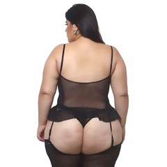 Espartilho Plus Size Tule Com Detalhe Em Renda Macler - comprar online