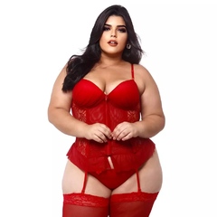 Imagem do Espartilho Plus Size Tule Com Detalhe Em Renda Macler