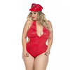 Fantasia Plus Size Bombeira Luxo Pimenta Sexy