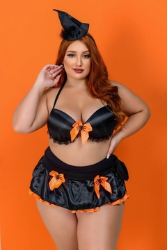 Fantasia Plus Size Com Bojo Bruxinha II Laranja - Ímpeto Modas