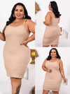 Vestido Alcinha Plus Size Amêndoa