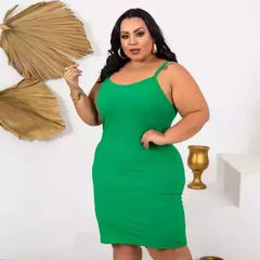 Vestido Alcinha Plus Size Verde Esmeralda - Ímpeto Modas