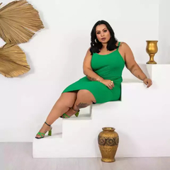 Imagem do Vestido Alcinha Plus Size Verde Esmeralda