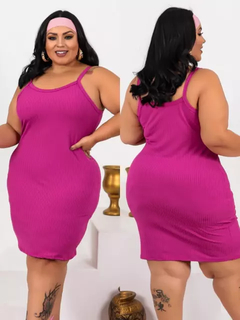 Vestido Alcinha Plus Size Fúcsia