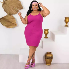 Vestido Alcinha Plus Size Fúcsia na internet