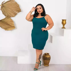 Vestido Alcinha Plus Size Verde Jade - comprar online