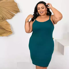 Vestido Alcinha Plus Size Verde Jade - Ímpeto Modas