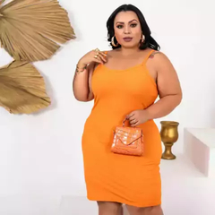 Vestido Alcinha Plus Size Tangerina - Ímpeto Modas