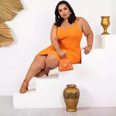 Imagem do Vestido Alcinha Plus Size Tangerina