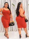 Vestido Alcinha Plus Size Terracota