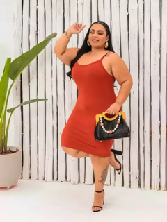 Vestido Alcinha Plus Size Terracota - comprar online