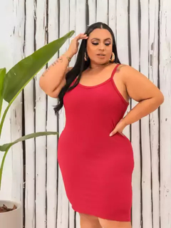 Vestido Alcinha Plus Size Vermelho - comprar online