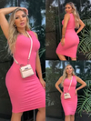 Imagem do Vestido Midi Canelado Regata Rosa Camélia