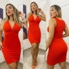 Vestido Curto Canelado Nozinho Laranja