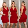 Vestido Curto Canelado Nozinho Vermelho