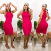 Vestido Midi Canelado Regata Pink