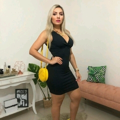 Vestido Curto Canelado Nozinho Preto - Ímpeto Modas