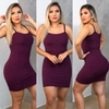 Vestido Curto Canelado Alcinha Roxo