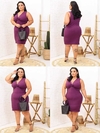 Vestido Midi Canelado Nozinho Plus Size Roxo