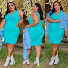 Vestido Midi Canelado Nozinho Plus Size Tiffany