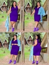 Vestido Midi Canelado Nozinho Plus Size Violeta