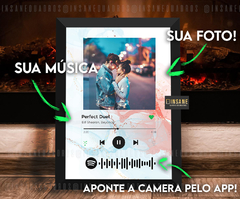 Quadro Personalizado Musica Interativo Spotify - comprar online