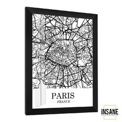 Quadro Mapa Cidade Paris França - Fundo Branco - comprar online