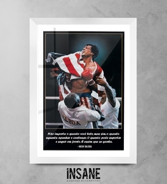 Quadro Rocky Balboa Com Frase Motivacional - Insane Quadros Decorativos