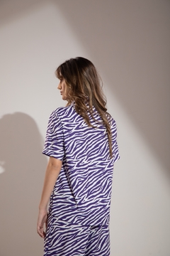 Camisa Eloah - Zebra Print Roxo - loja online