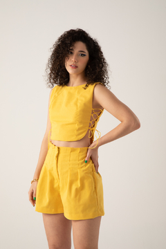 Cropped Malu - Amarelo - Lara Ildefonso Brand