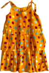 Vestido Laranja de Bolinhas Coloridas