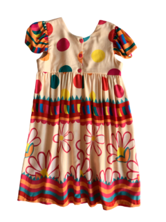 Vestido de Bolas e Flores Coloridas - comprar online